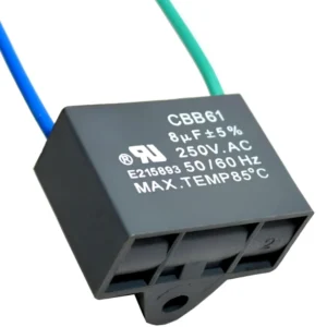 CBB61 2-Wire Ceiling Fan Capacitor Replacement 8uf 250VAC