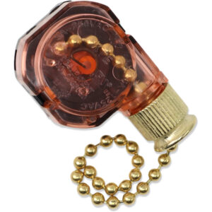 KTE 3089B 2035080 3 Speed 4 Wire Ceiling Fan Switch - Brass