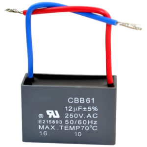 2-Wire 12uF Fan Motor Capacitor Replacement CBB61 250VAC