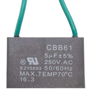 2-Wire 5uF Fan Capacitor Replacement CBB61 250VAC