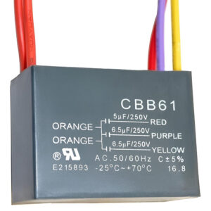 5-Wire 5uF 6.5uF 6.5uF Ceiling Fan Capacitor Replacement CBB61 250VAC