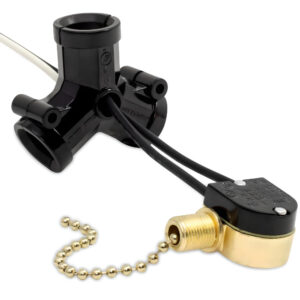 Zing Ear ZE-301T 2 light socket cluster kit with ZE-109M pull chain switch