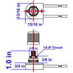 Zing Ear ZE-106C On Off Rotary Lamp Switch Replacement with 2 Wires