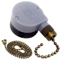 Zing Ear ZE-208D 3 Speed 5-8 Wire Pull Chain Ceiling Fan Switch