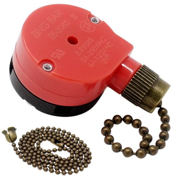 Zing Ear ZE208s E89885 3 Speed 4 Wire Ceiling Fan Rotary Switch