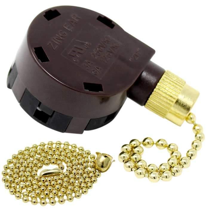 Zing Ear Ze 268s5 4 Sd 5 Wire Ceiling Fan Rotary Control Switch 4 Sd 5 Wire Pull Chain Ceiling Fan Switch Zing Ear Ze 268s5 Brass Finish