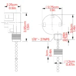Zing Ear ZE-268S6 3 speed pull chain switch dimensions