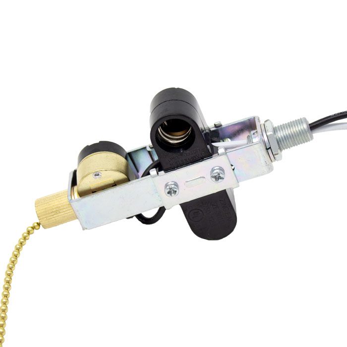 Zing Ear ZE-301D lamp holder with ze-109m light switch - Brass finish