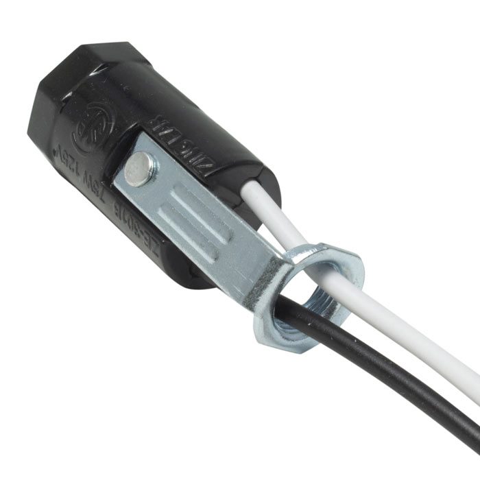 Zing Ear ZE301B 2Wire Lamp Holder 75W 125V