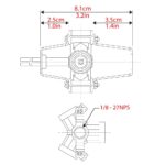 Zing Ear ZE-301T lamp holder - Dimensions