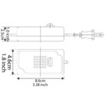 Zing Ear WLD-01 Floor Lamp Switch - dimensions