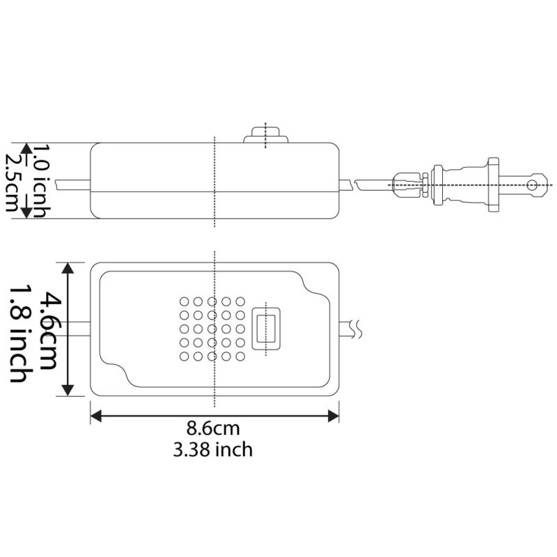 Zing Ear WLD-01 Floor Lamp Switch - dimensions