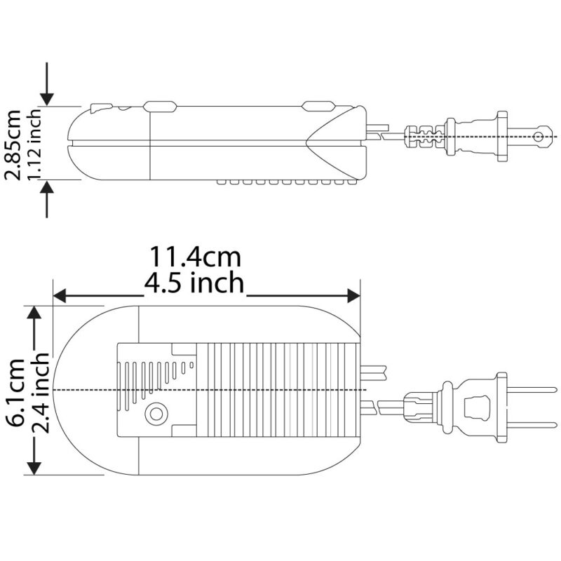 Zing Ear WLD-03 floor lamp dimmer with cord - dimensions