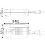 Zing Ear WLD-04 floor lamp dimmer with cord - dimensions